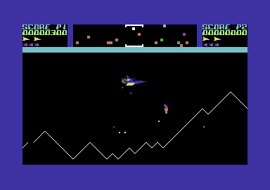 Paladin (Commodore 64) screenshot: Catch that human before he reaches the terrain