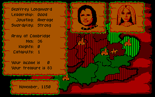Defender of the Crown (DOS) screenshot: Anne is now my wife.
