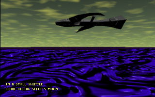 Traffic Department 2192 (DOS) screenshot: Our cruiser approaches an abandoned mine.