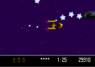 Vectorman 2 (Genesis) screenshot: Bonus level - outer space