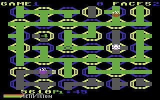 Zenji (Commodore 64) screenshot: Avoid the flames and the sparks