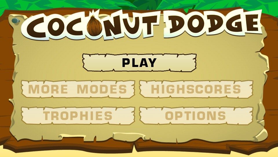 Coconut Dodge: Revitalised (PS Vita) screenshot: Main menu (Trial version)