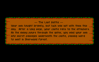 Defender of the Crown (DOS) screenshot: Game over. I lost.