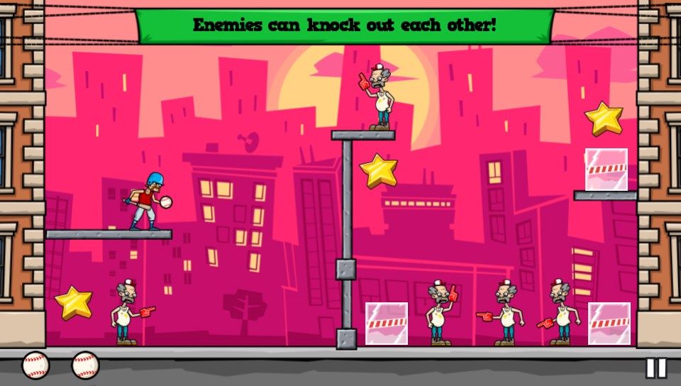 Baseball Riot (PS Vita) screenshot: Enemies can knock out each other (Trial version)