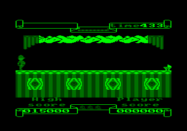 Punchy (Amstrad CPC) screenshot: Starting level 1 if you have a green (non-color) monitor.