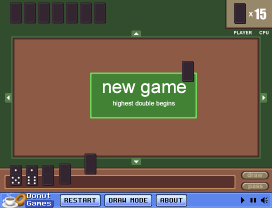 Domino (Browser) screenshot: Starting a new game