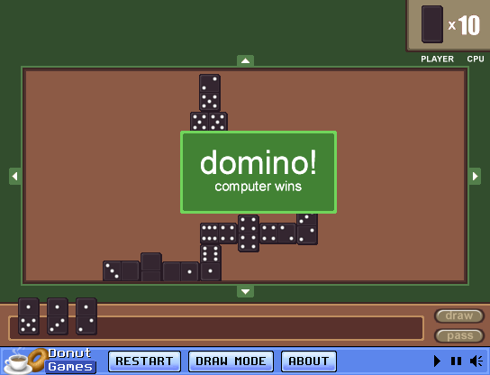 Domino (Browser) screenshot: The computer won over me...