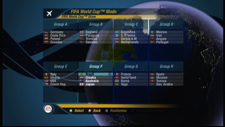 FIFA World Cup: Germany 2006 (Xbox 360) screenshot: FIFA World Cup mode