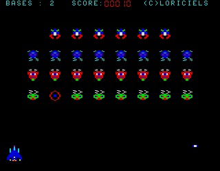 Galaxion (Alice 32/90) screenshot: Invader getting blasted