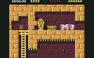 Rick Dangerous (Commodore 64) screenshot: Level 2 - Exploring.