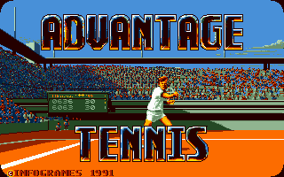 Advantage Tennis (DOS) screenshot: Title screen