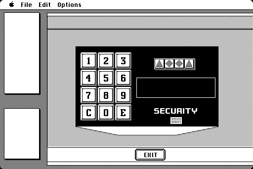 The Colony (Macintosh) screenshot: You'll see this when using control panels or as an anti-piracy method when loading saved games.