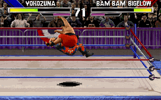 WWF WrestleMania (DOS) screenshot: Yokozuna Flips Bam Bam Bigelow