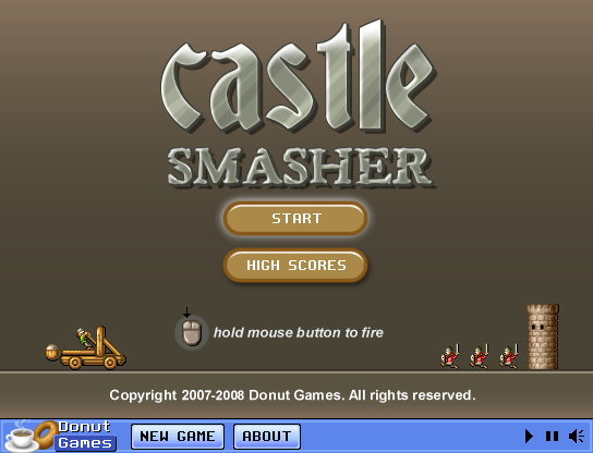 Castle Smasher (Browser) screenshot: Title screen