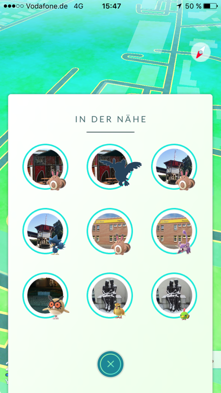 Pokémon GO (iPhone) screenshot: An undiscovered Pokémon is near!