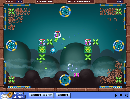 Spikey's Bounce Around (Browser) screenshot: Plowing though the vegetables