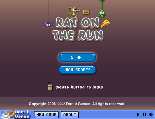 Rat on the Run (Browser) screenshot: Title screen