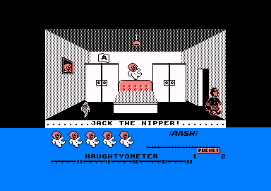 Jack the Nipper (Amstrad CPC) screenshot: WHEEE!