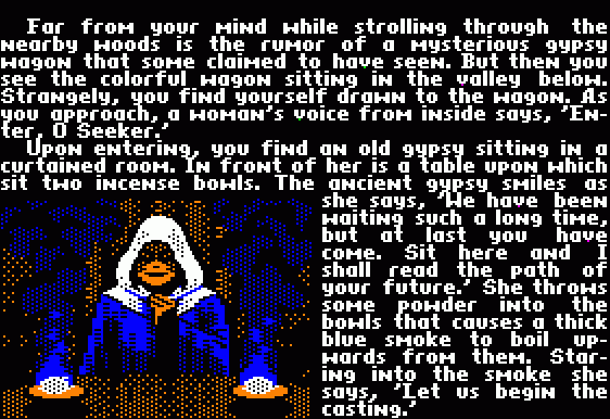 Ultima V: Warriors of Destiny (Apple II) screenshot: Character creation: Intro