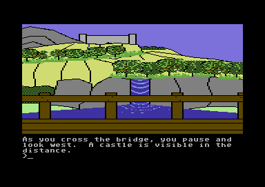 Dark Lord (Commodore 64) screenshot: Crossing a bridge