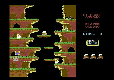 Halcyon (Commodore 64) screenshot: Safe here from the monsters
