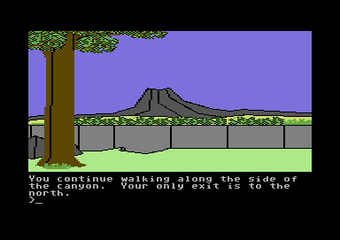 Dark Lord (Commodore 64) screenshot: At the side of the canyon