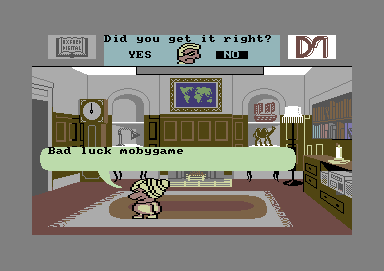 Trivial Pursuit (Commodore 64) screenshot: If I didn't, bad luck.