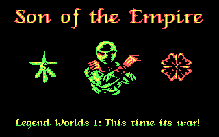 Worlds of Legend: Son of the Empire (DOS) screenshot: Title screen (CGA)