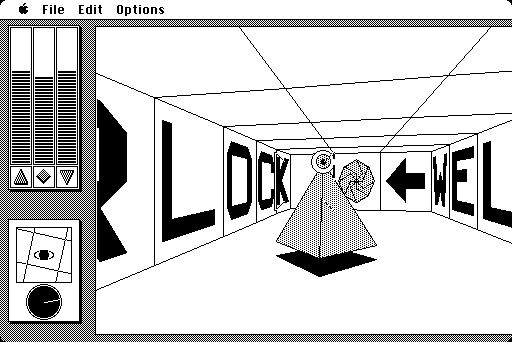 The Colony (Macintosh) screenshot: Here's another alien, waiting for you at the colony's airlock. They come in all shapes and sizes.