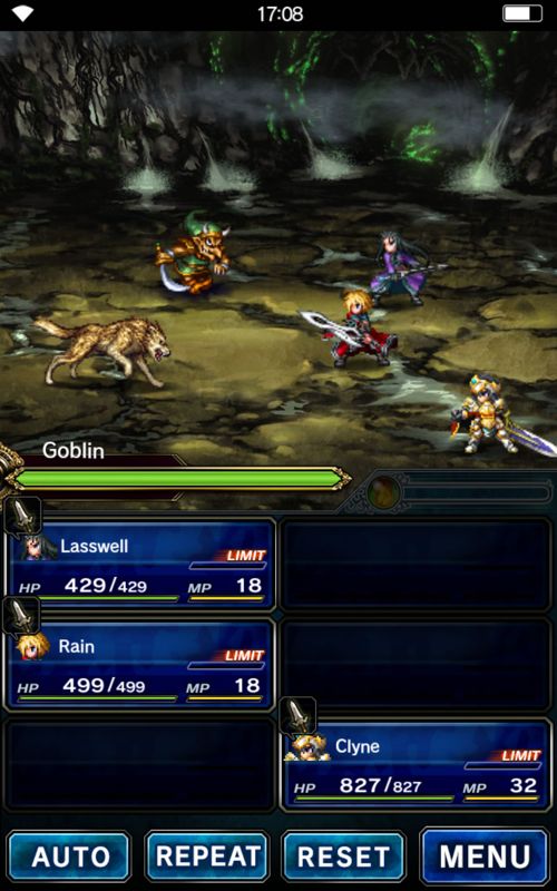 Final Fantasy: Brave Exvius (Android) screenshot: A fight with three party members