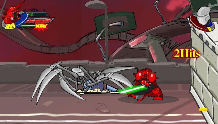 Red Baron (Browser) screenshot: Third and final form of the final boss. I'm wielding a lightsaber here.