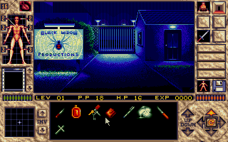 Elvira II: The Jaws of Cerberus (DOS) screenshot: Starting location