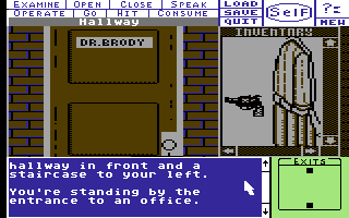 Deja Vu: A Nightmare Comes True!! (Commodore 64) screenshot: Dr. Brody's door.