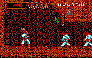 Ninja Rabbits (DOS) screenshot: Underground in level 1 (EGA)