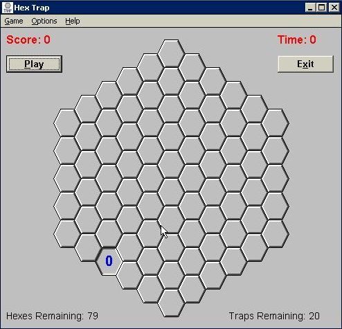 Hex Trap (Windows 3.x) screenshot: The start of a game