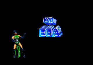 X-Perts (Genesis) screenshot: Sega logo gets a kick from Shadow :-)