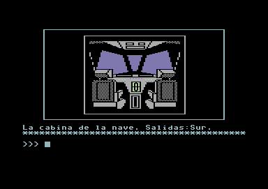 Megacorp (Commodore 64) screenshot: The cabin of the ship. Exit: South