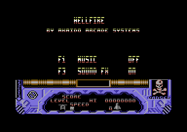 Hellfire Attack (Commodore 64) screenshot: Main menu