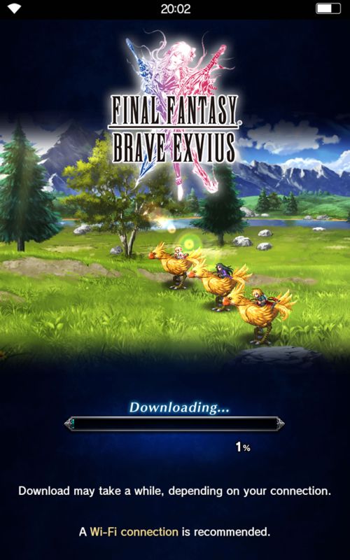 Final Fantasy: Brave Exvius (Android) screenshot: A lot of content still needs to be downloaded after the initial installation.