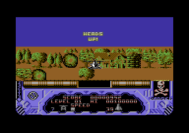 Hellfire Attack (Commodore 64) screenshot: Here we go! Starting the first area.
