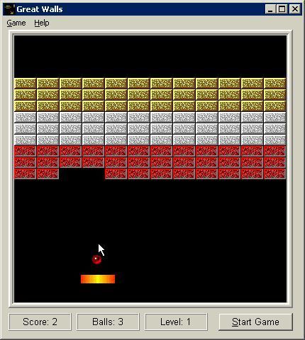 Great Walls (Windows 3.x) screenshot: The game plays in a small window