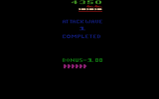 Stargate (Atari 2600) screenshot: Attack wave complete!