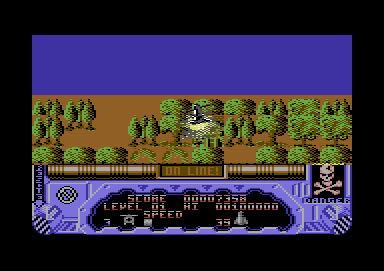 Hellfire Attack (Commodore 64) screenshot: I've been shot down.