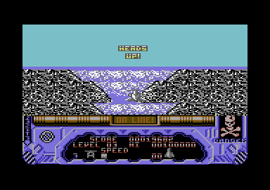 Hellfire Attack (Commodore 64) screenshot: Heads up! Starting area 3