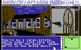 Deja Vu: A Nightmare Comes True!! (Commodore 64) screenshot: Large estate.