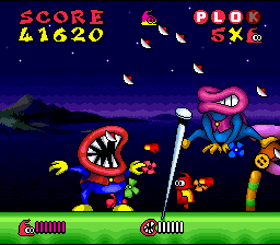 Plok (SNES) screenshot: Boss-fight