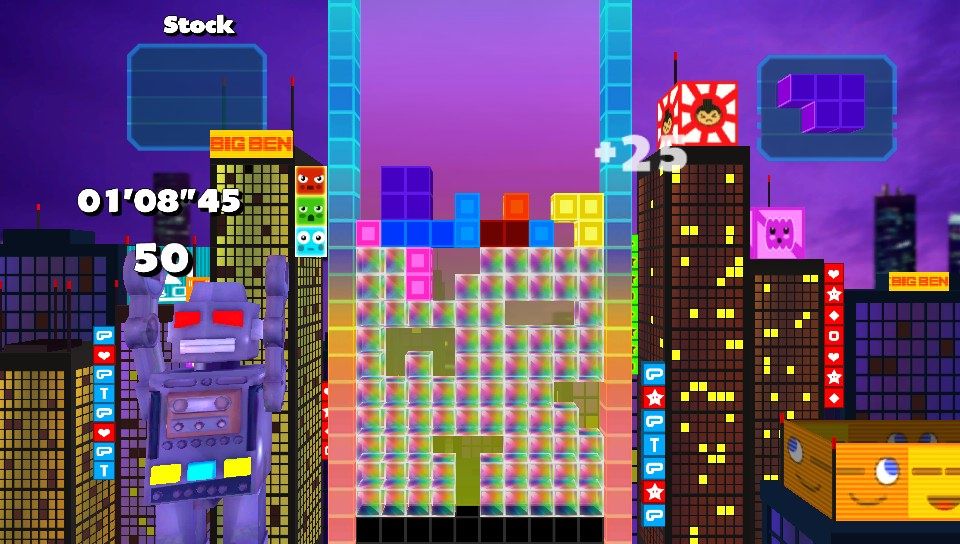 Best of Arcade Games: Tetraminos (PS Vita) screenshot: Blocks are piling up (Trial version)