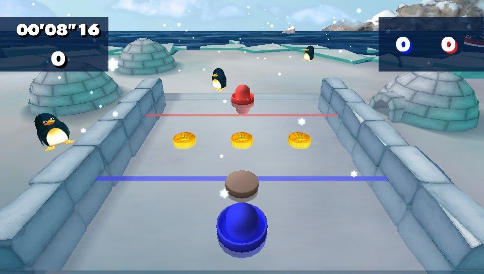 Best of Arcade Games: Air Hockey (PS Vita) screenshot: Starting the match at level 1 (Trial edition)