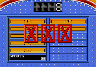 Family Feud (Genesis) screenshot: Only three wrong answers are allowed.