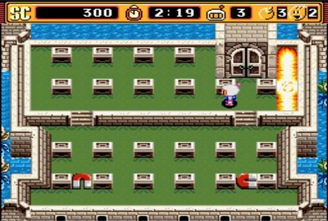 Super Bomberman 2 (SNES) screenshot: Activating the sensor